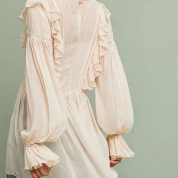 Anthropologie Wynne Tunic Top w Metallic Stripe - Picture 4 of 8